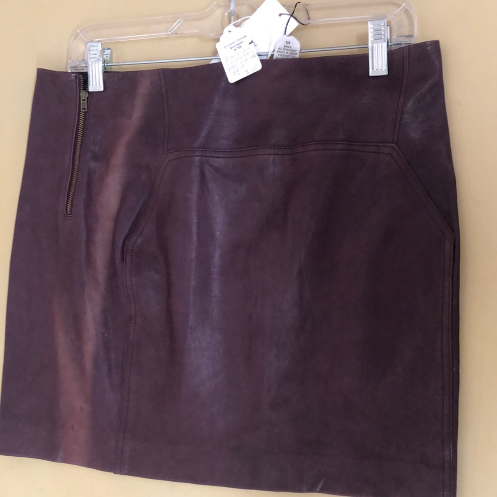 Women’s Purple Leather Skirt